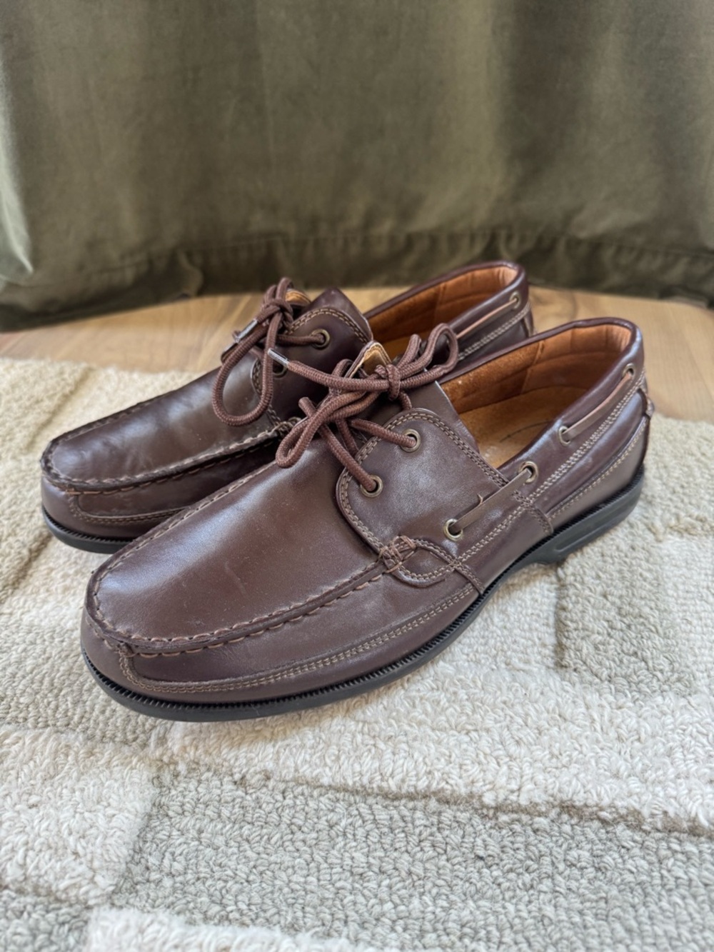 Nunn Bush Avalon Boat Shoes Mens 11.5 Brown Leather Moc Toe Comfort Gel